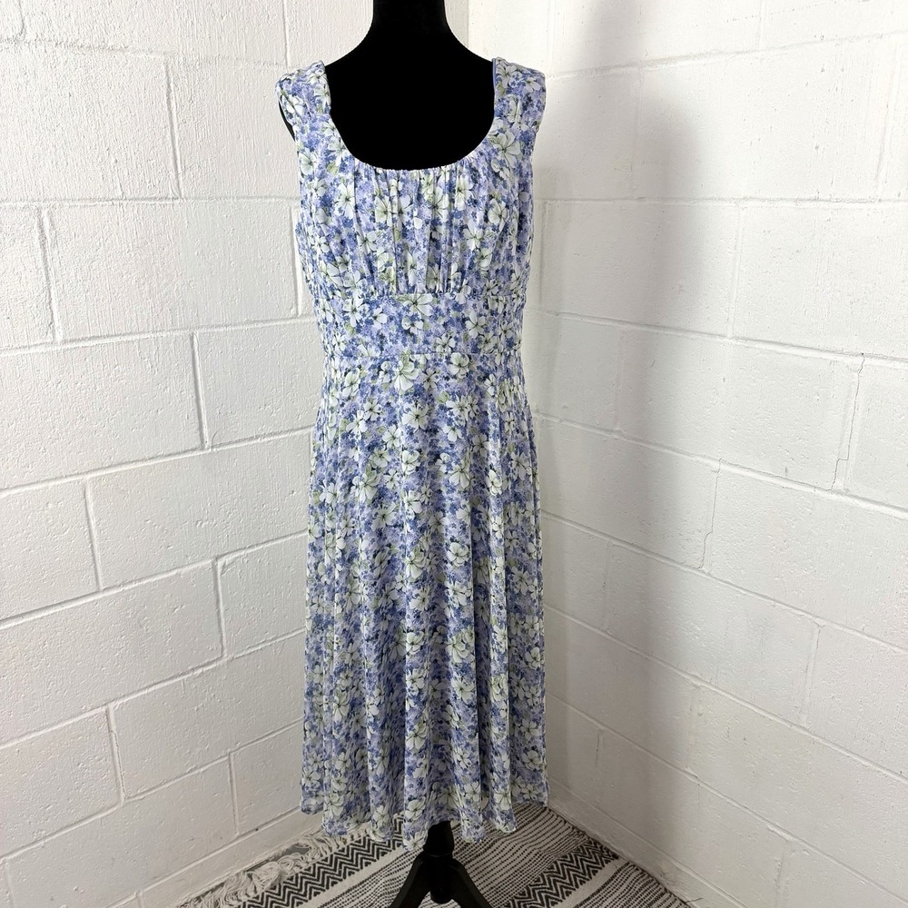 North Style Women's Sleeveless Dress SZ 12 Floral Lined Cottage Romantic Wedding